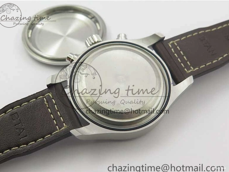 MIROTIME 0514 Pilot Chrono Spitfire IW387903 SS ZF 1:1 Best Edition Black Dial on Brown Leather Strap A OdorResistant 7127